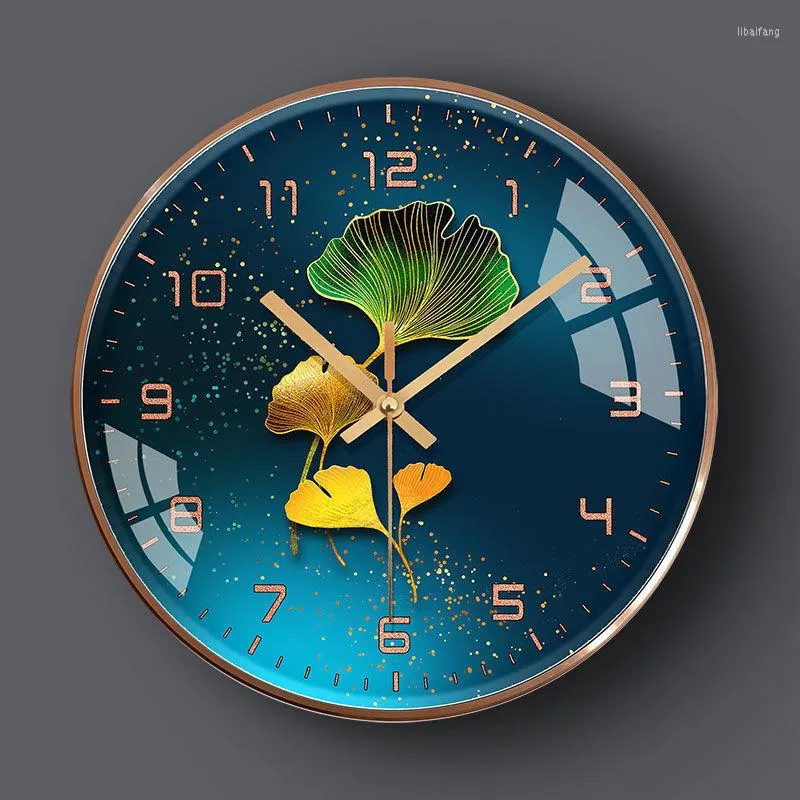 ウォールクロッククリエイティブヨーロッパ時計豪華なアークガラスミュート時計モダンデザインリロジデリビングルームの装飾アクセサリー