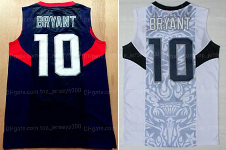 Custom Retro 2008 Beijing Bryant #10 Basketball Jersey Mens All Stitched Any Number Name Size S-4XL USA Shirts