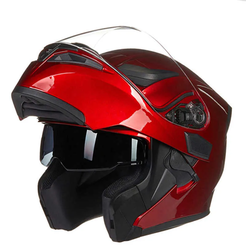 Casques de vélo Casque de moto rabattable Casque de course double ns syst JIEKAI MARQUE JK902 modèle rovab et doublure washab L221014