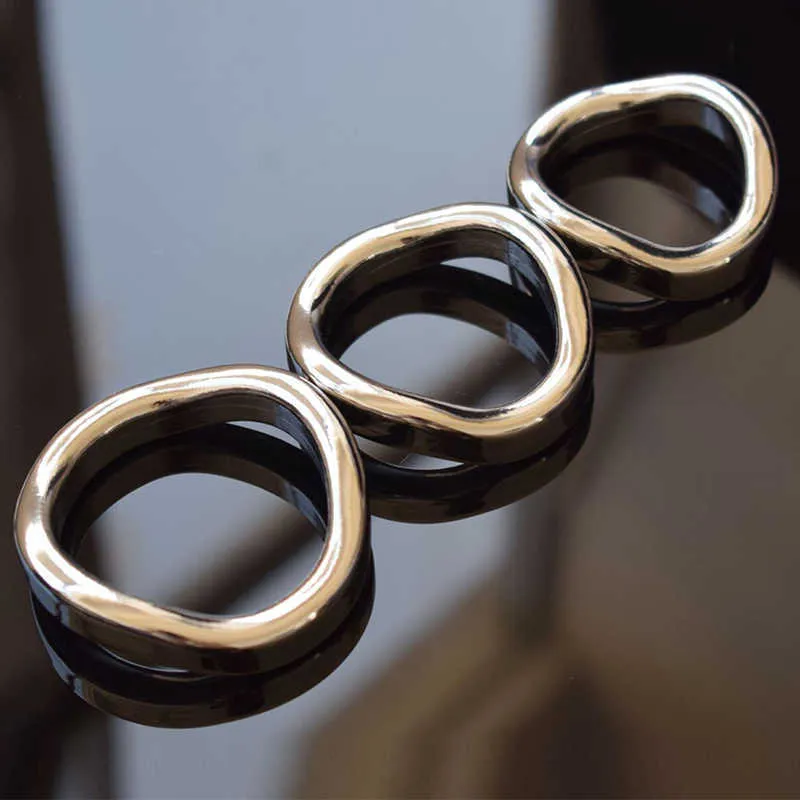 Beauty Items Arc The Twisted Penis Male Metal Stretcher "O"-type Cock Ring Chastity Stainless Steel Device sexy Toy BDSM 18