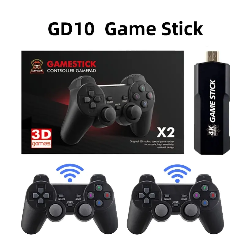 GD10 Game Stick 4K Retro Video Game Console 2.4G Wireless Controllers