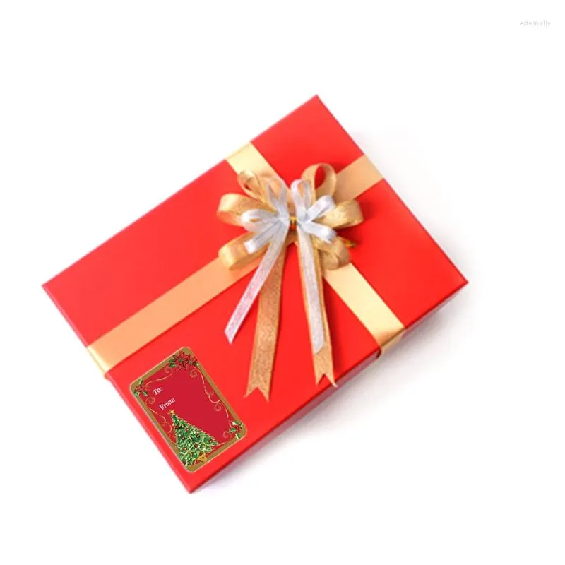 Geschenkpapier 594C, 250 Stück/Rolle, 6 Designs, selbstklebende Weihnachts-Namensschilder, Weihnachtsaufkleber, Geschenk-Siegeletiketten, Abziehbilder, Paket