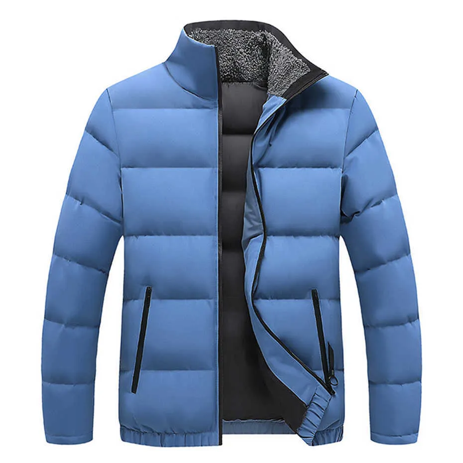 Vestes pour hommes Parkas manteau pour hommes rembourré vestes d'hiver noir bleu col montant fermeture éclair Parkas vestes 2022 nouveau G221013