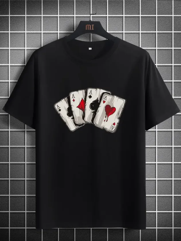 Мужские футболки, играющие в карты