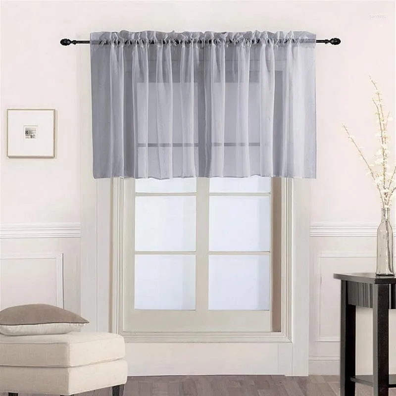 Curtain Half Curtains For Kitchen Pure Color Sheer Short Roman Cabinet Window Blind Valance Tie Customize