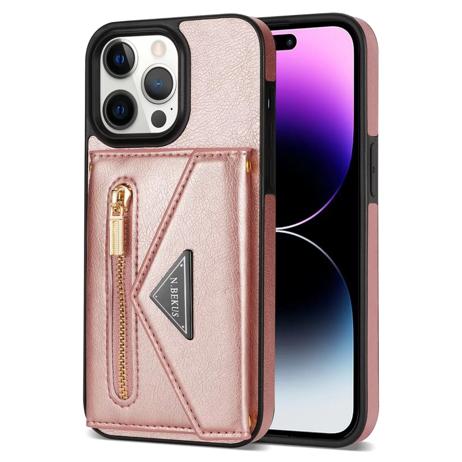 Fashion Phone Cases For Iphone 15 14 13 12 11 Mini Plus Max X XR XS 8 7 Back Leather Case Zipper Multi Card Skin Sensation