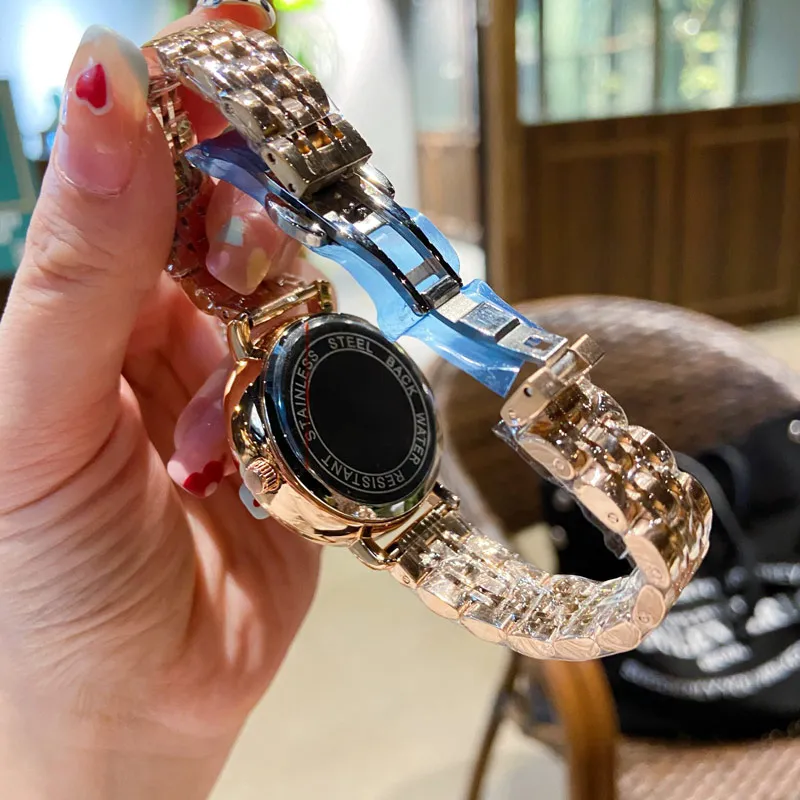 Relojes para mujer con diamantes de moda Diseñador de primeras marcas Banda de acero inoxidable Reloj de lujo para dama de 32 mm Relojes de pulsera de cristal para mujeres Birth232S