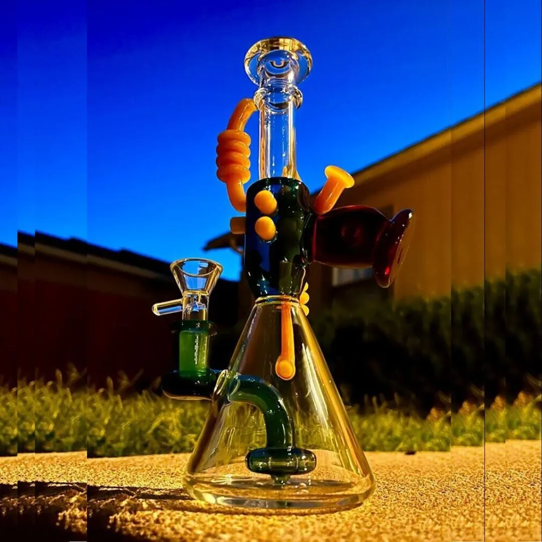 Glass Bong Dab Rig Hookahs Recycler Rigs 9 Recyclers Tube Water Pipe Bongs with Heady Bowl