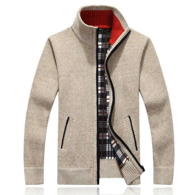 Męskie swetry Swetigan Mężczyźni jesienne zimowe ciepłe wełniane sweter z zamkiem Casual Knitwear Męskie ubrania Chompas para hombre