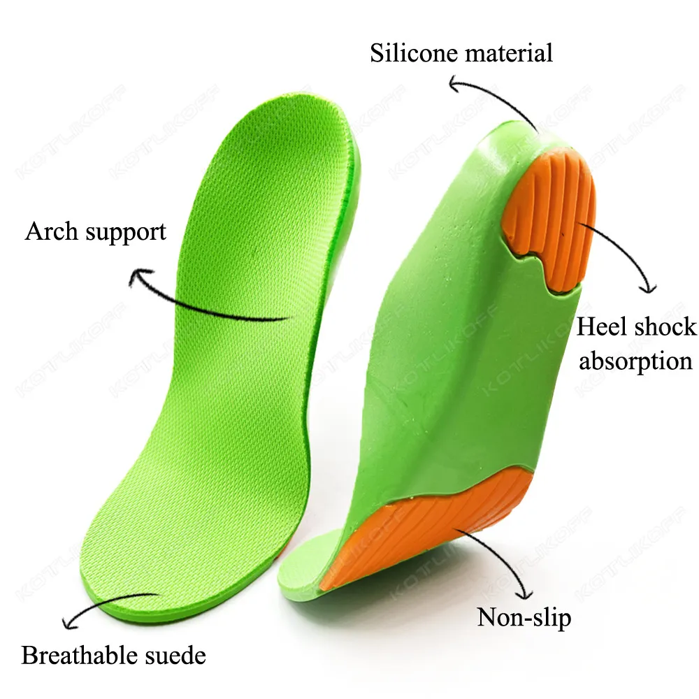 Semelles orthopédiques de soutien de la voûte plantaire pour enfants femmes enfants chaussures à pied plat semelle confortable Correction du pied semelle intérieure Valgus Varus