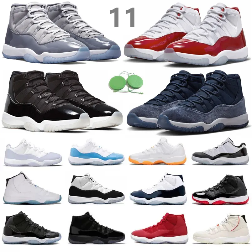 11 11S Mens Basketball Shoes Cherry Midnight Navy Cool Gray Pure Pure Violet Legend Gamma UNC Blue Bred Cap Grow Concord space Men Men Women Trainer Sports Sneakers