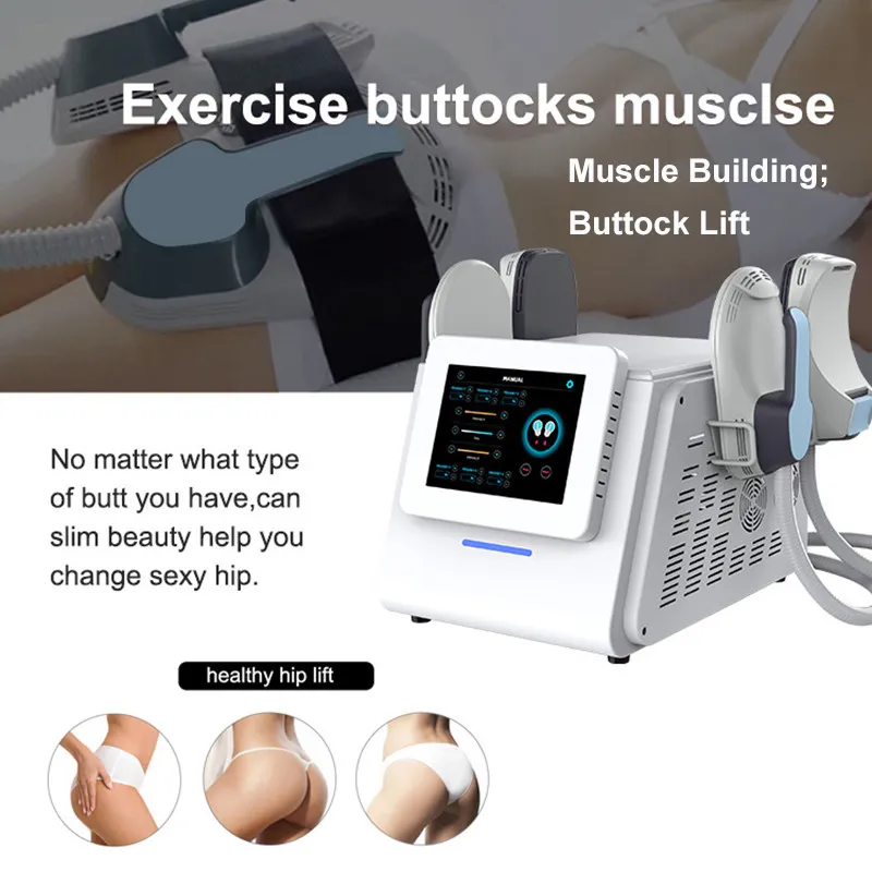 Máquina de adelgazamiento EMS 4 manijas Hiemt EMSlim Neo Estimulación muscular Esculpir el cuerpo Quemar grasa Levantamiento de glúteos Equipo de belleza