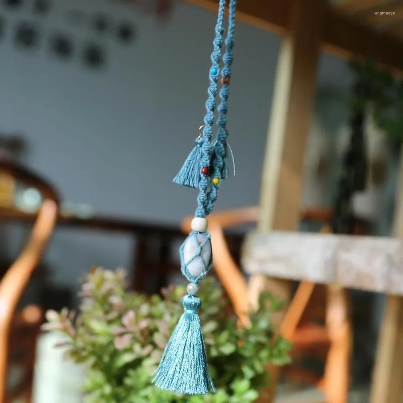 Interior Decorations Pastoral Style Home Decor Bedroom Wall Hanging Car Pendant Hand-woven Cotton Rope Gem Decoration Accessories