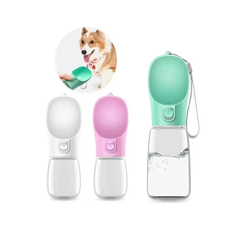 Ciotole per cani portatili Bottiglia d'acqua in plastica per piccoli animali domestici di grandi dimensioni Forniture per ciotole da viaggio per cuccioli di gatti da passeggio all'aperto