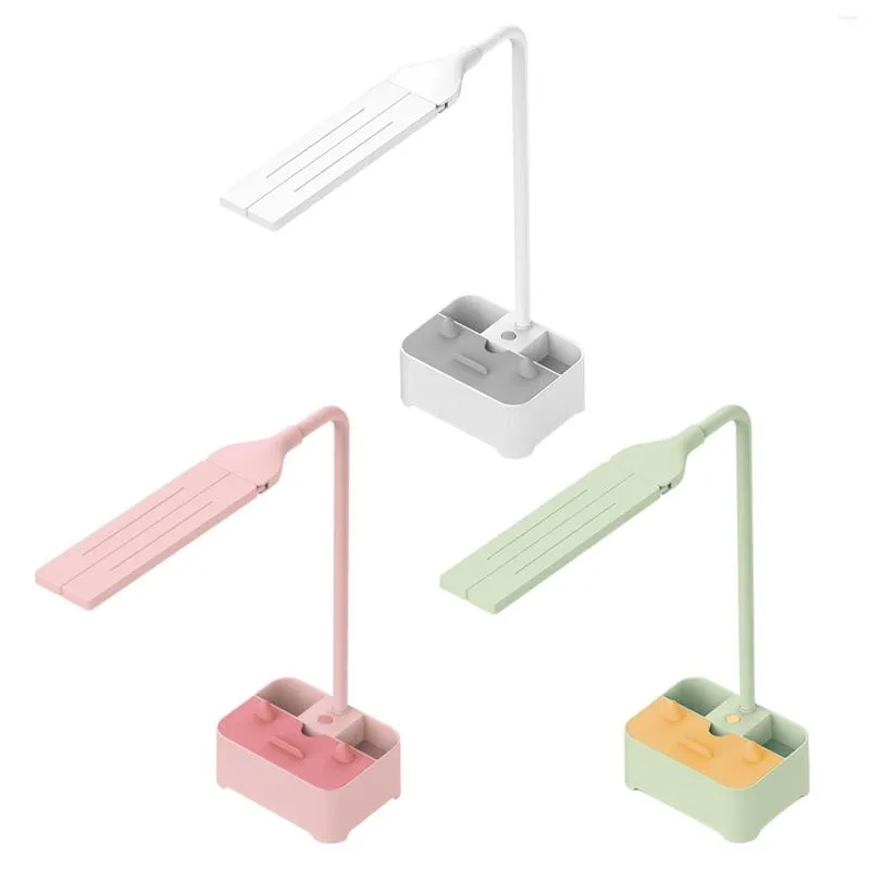 Lampade da tavolo 4 in 1 Lampada a doppia testa a LED W/ Porta di penna protezione per gli occhi per l'occhio USB Nightlight for Home Children Room Office Dorm