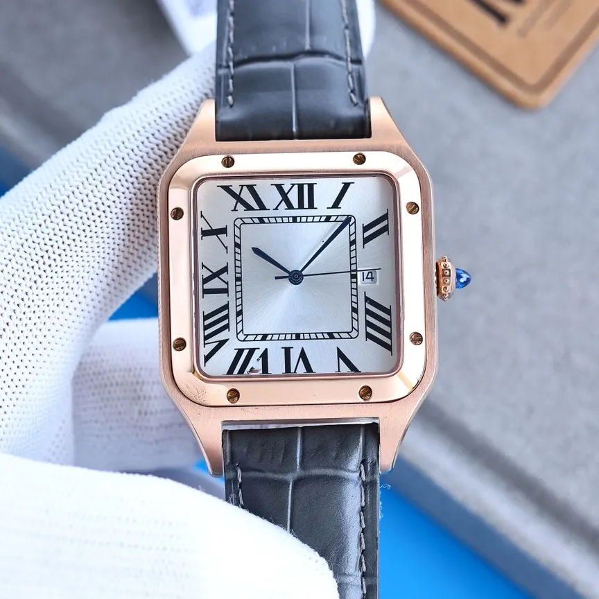 時計メンズオートマチックメカニクス39.5mm革のストラップとステンレス鋼ダイヤル腕時計モントレデを備えたクラシッククラシックビジネスファッションウォッチ