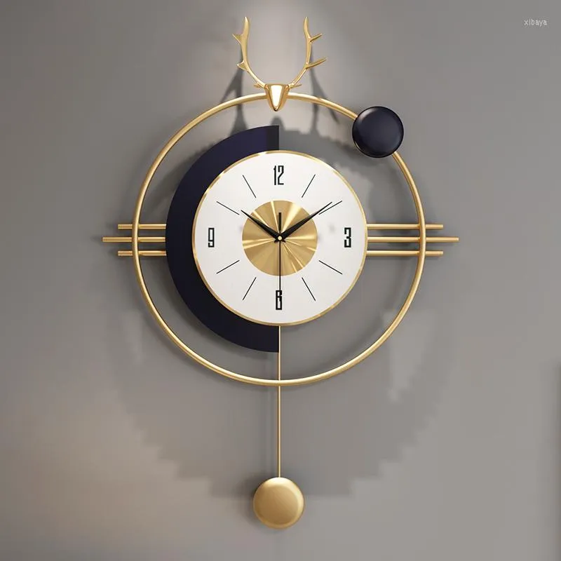 Настенные часы роскошные металлические арт -часы современный дизайн необычный молчаливый механизм часовой ручки Wandklok