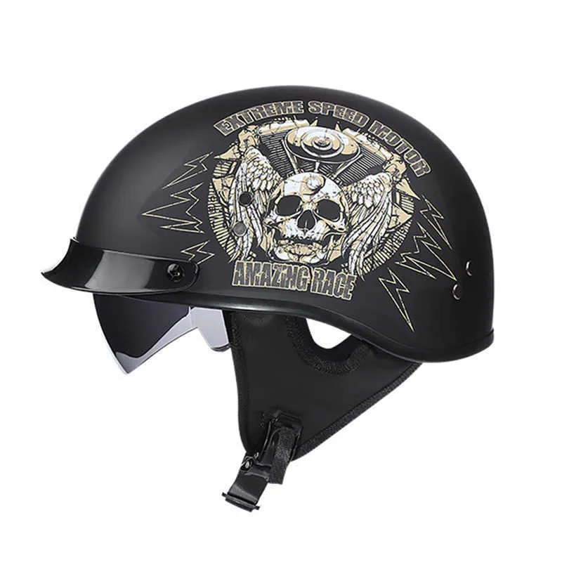 Voss Vintage Motorcyc Helme Retro Scooter Half Helme NS Visor Casco Moto Helm Moto Para Dot L221014 3 762 DHgate