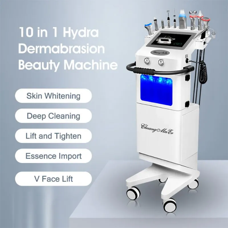 Utilisation en salon Hydra Dermabrasion Machine Aqua Peeling Aspirateur Nettoyage des pores du visage Rajeunissement de la peau Jet d'oxygène à l'eau Équipement de beauté