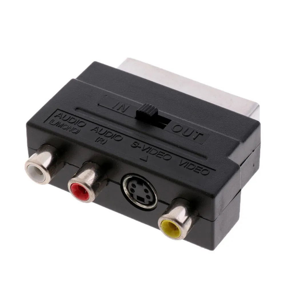 21pin RGB SCART إلى 3 RCA ADAPTER CORPONES RCA SVHS S-Video AV ADIO FOR