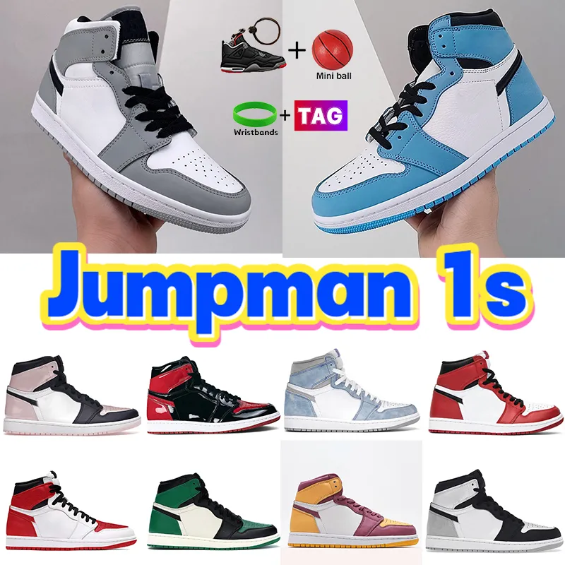 jumpman 1 Basketball Shoes Designer Mens 1s Light Smoke Grey University Blue Black White taxi Bleached Coral Chicago Atmosphere Brotherhood women Trainers