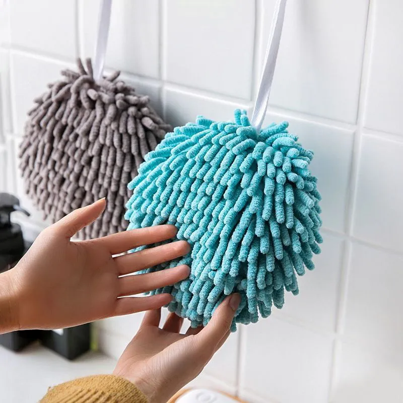 Chenille Hands Ball Miękkie ręczniki z mikrofibry z wiszącą pętlą Super chłonność Szybki suchy ręcznik w łazience RRA21