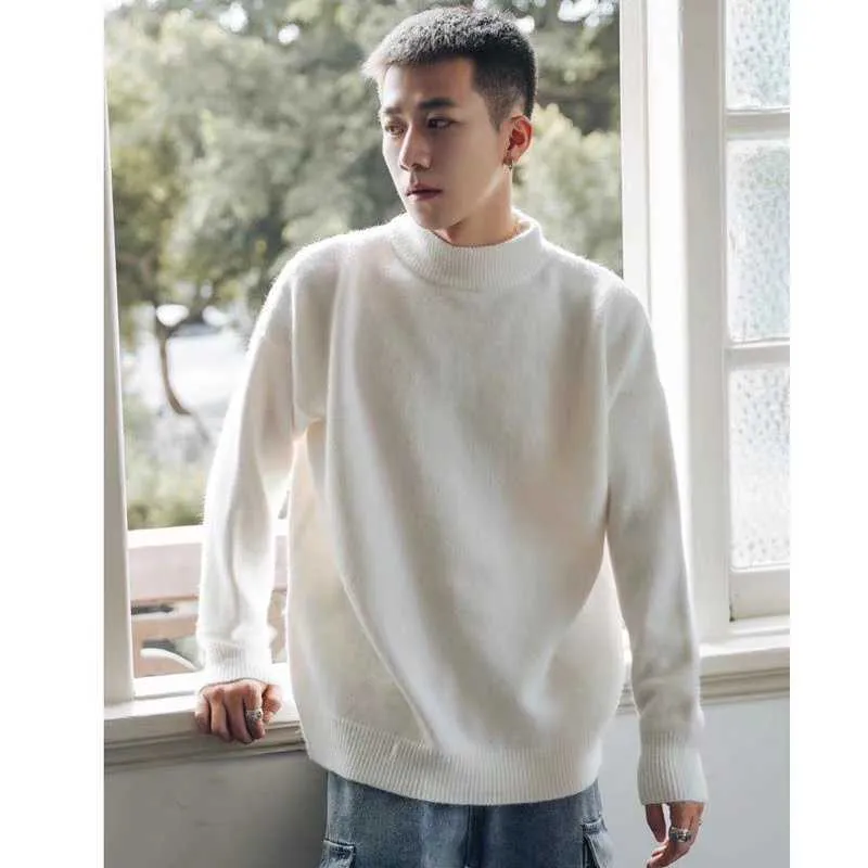 Herentruien pullovers mannen gescheurd gat onregelmatig breien warm baggy mo ne trui modepaar Koreaanse stijl all-match streetwear nieuwe G221018