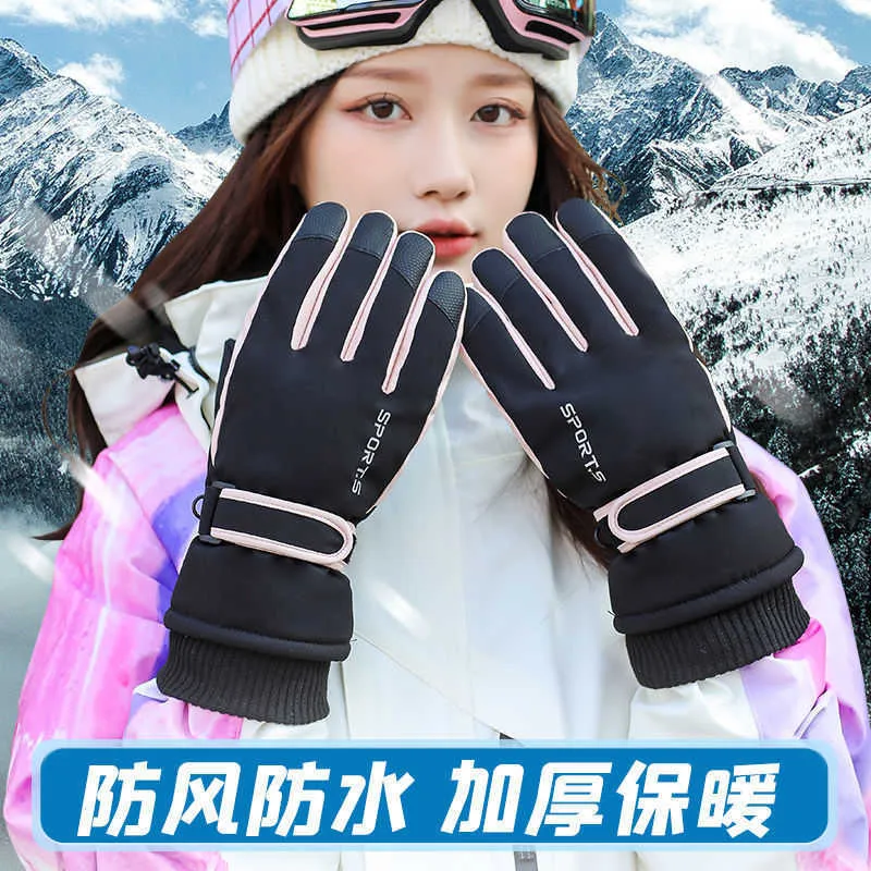 Guantes de Esquí Mujer Térmicos Impermeables de Invierno Guantes a