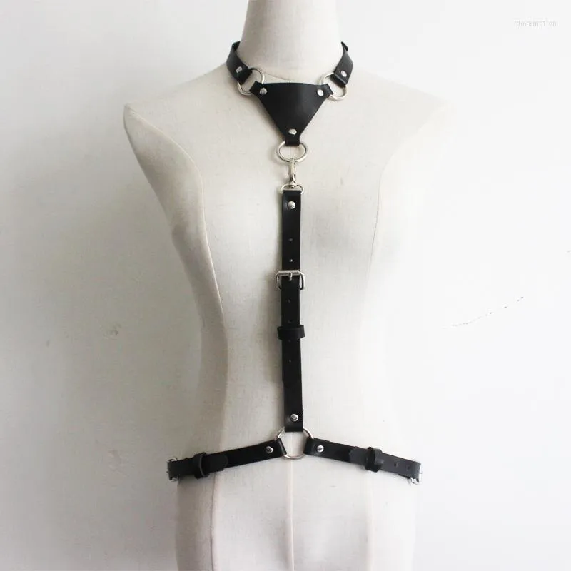 Cintos 2022 Mulheres punk sexy Faux Celino de couro Bondage escultura de escultura cintura cinta suspensórios de espartilho vestido