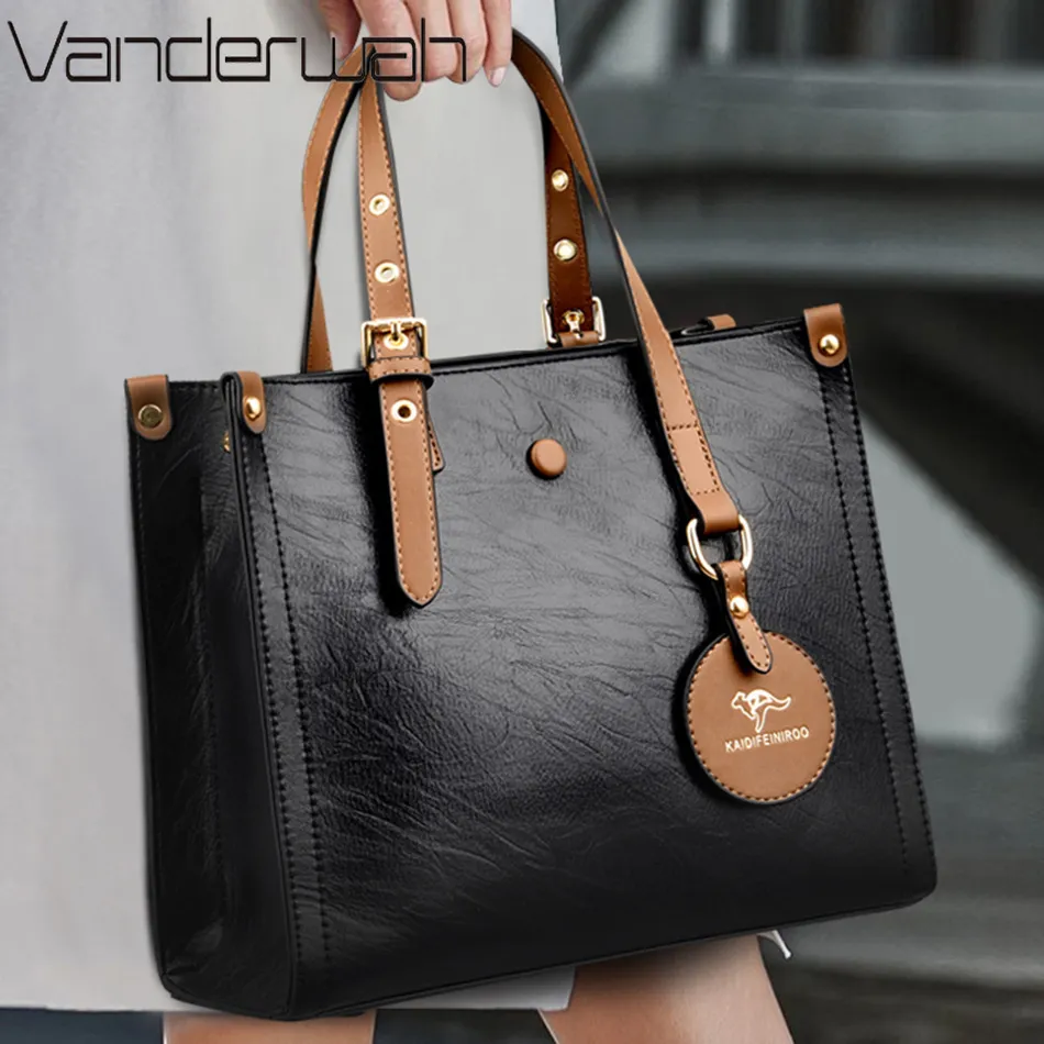 Evening Bags 3 Layers Casual Tote Vintage Ladies Hand Bag Leather Luxury Handbags Women Designer for Sac A Main Femme 221019