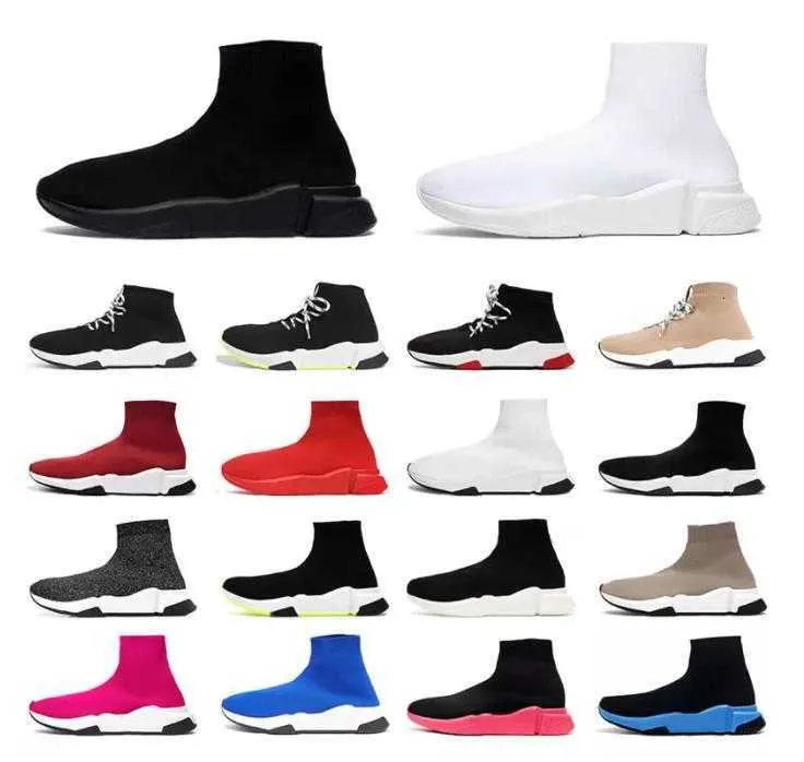 Casual Dr Shoes 2022 with Box Shoe Trainers 2.0 Classic Flat Sock Boots Sneakers Speed Runners Paris Triple Black Red White Fashion