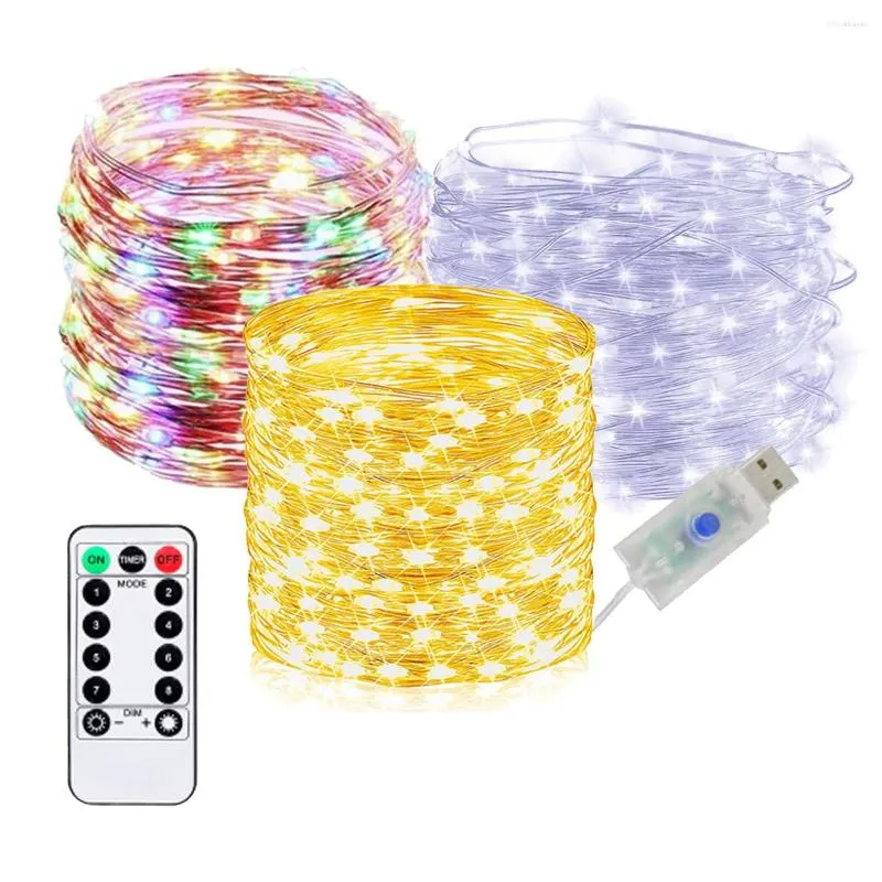 Strings LED Decorative String Lights Remote Control USB 8Modes Flexible