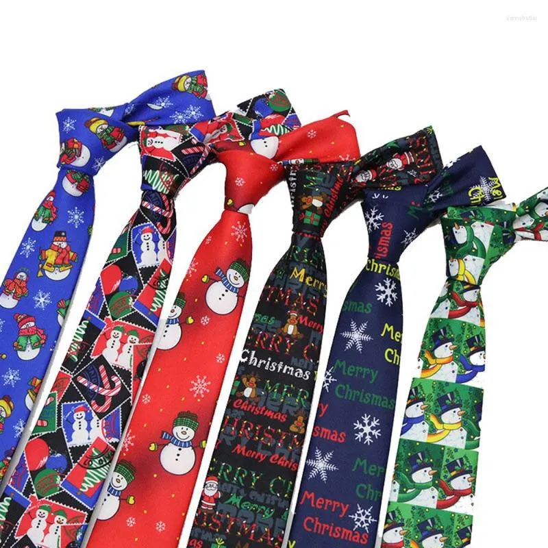 Bow Ties Christmas Tie Men's Fashion Casual Snowflake Print Neck For Santa Claus Professional Pattern Necktie 7cm Sell