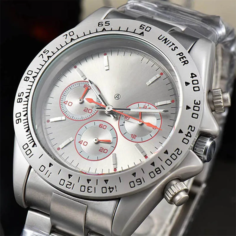 Men's Quartz Watch Business leisure multi-function ice blue Panda eye Timing Steel Band Watches