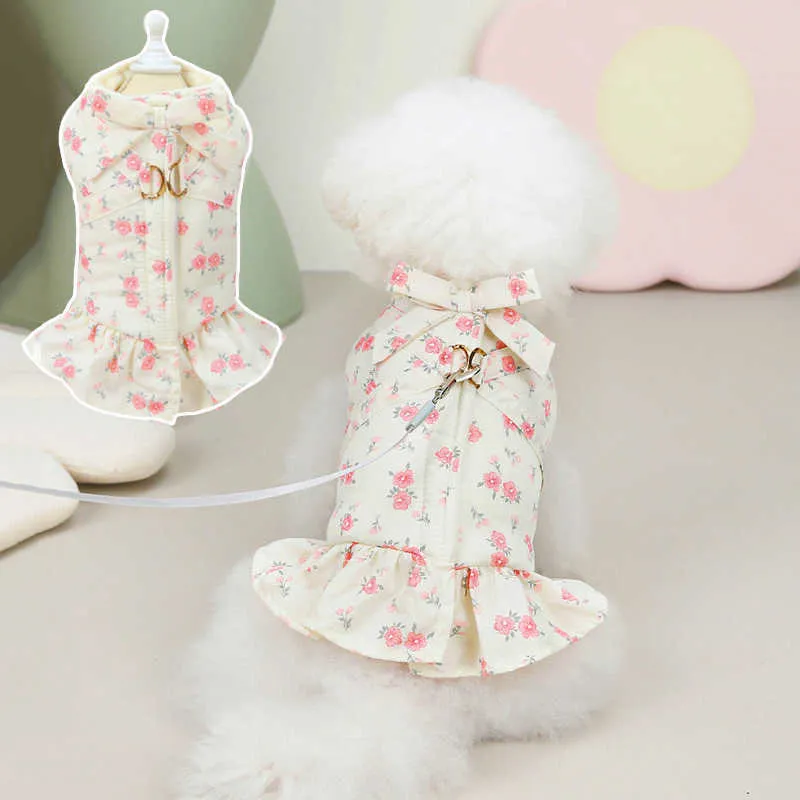 Hondenkleding winter warme hondenkleding voor kleine honden schattige bloemenvat puppy kattenjack jassen chihuahua Franse bulldog fleece vest kleding t221018