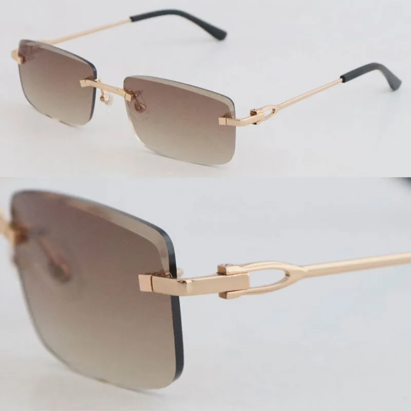 Square Rimless Shades Latest Fashion Women's Large Square Rimless Sunglasses: Luxury Diamond ...