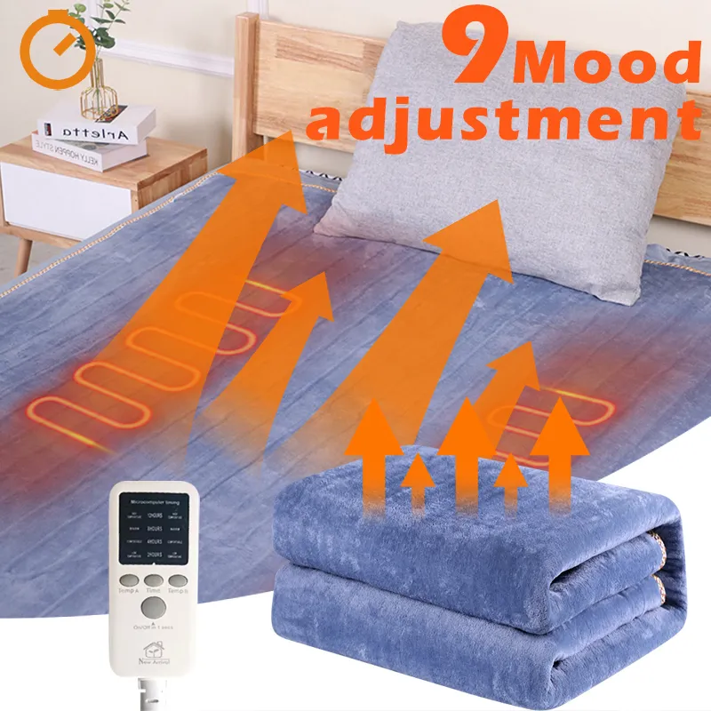 Electric Blanket Winter Body Warmer Flannel Thicker Heated Mattress Thermostat Security 221018