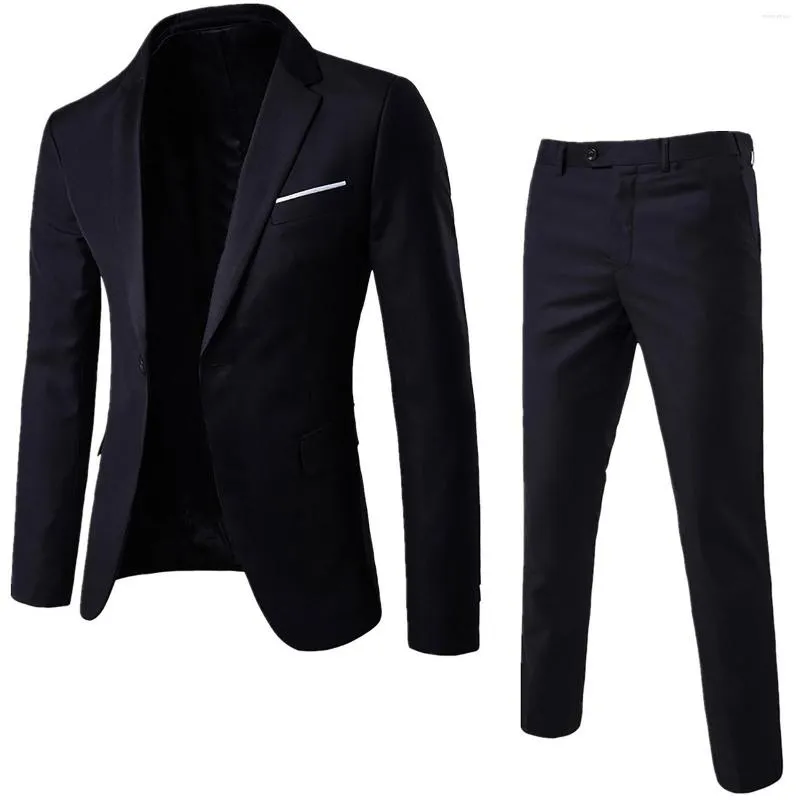 Tute da uomo Primavera 2 pezzi Blazer classici Completi da uomo Blazer da lavoro Pantaloni Tute Set da festa di nozze autunnale