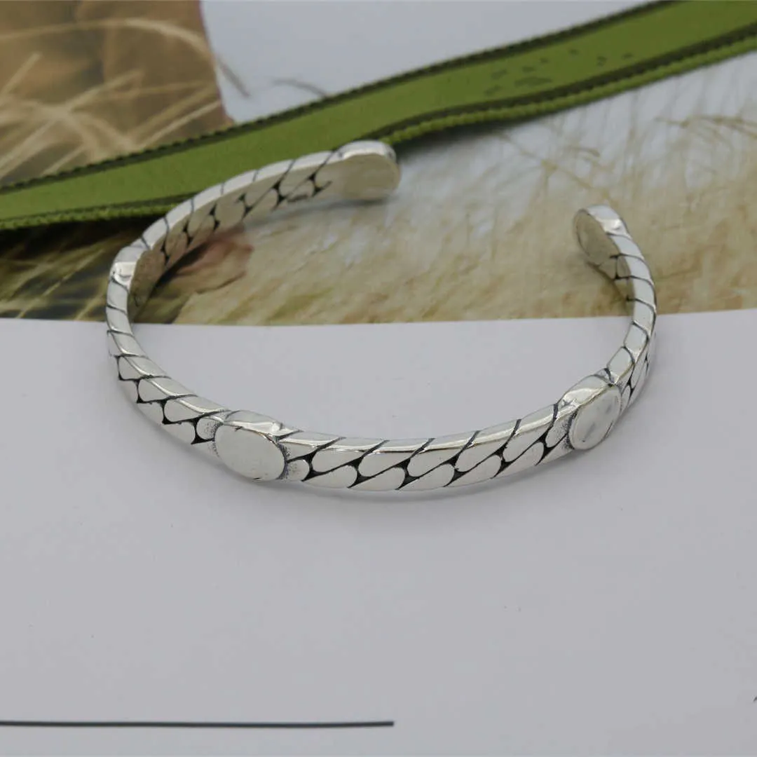 Nowa miłość Bangle Designer Biżuteria Modna List Striped Proste unisex Universal 925 Srebrny platowany retro stal nierdzewna Męska Bransoletka Dostaw biżuterii