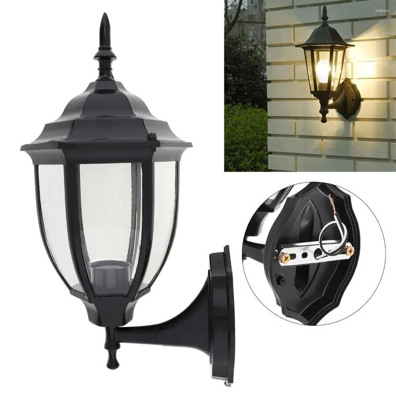 V￤ggljus E26/27 Utomhusvattent￤ta s￤kerhetsarmaturer Exteri￶r Lantern Sconce verandeljus f￶r garage fr￤mre hus