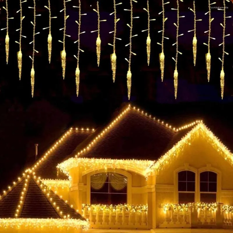 Strings Decorações de Natal para Curta do Gelo LED de casa Luz Ano 2023 Decoração 0,6/0,7/0,8m Decoração de Eaves de Natal