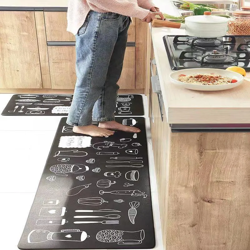 Carpets Kitchen Mat Home Entrance Doormat Hallway Balcony Bedroom Living Room Long Rug Bathroom Anti-Slip Floor Carpet Tableware Pattern