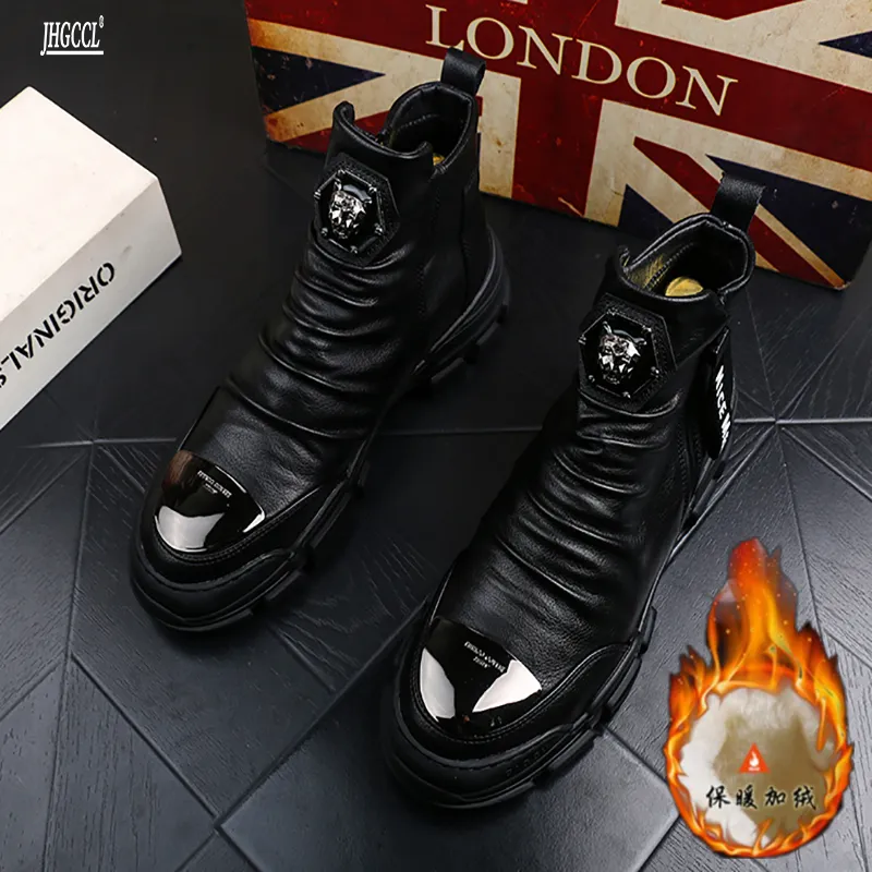 Обувь повседневные плоские ботинки Makasin Новые мужские высокие топ -рок -хип -хоп Цвета для мужчин Chaussure Homme Luxe Marque A6 116 332