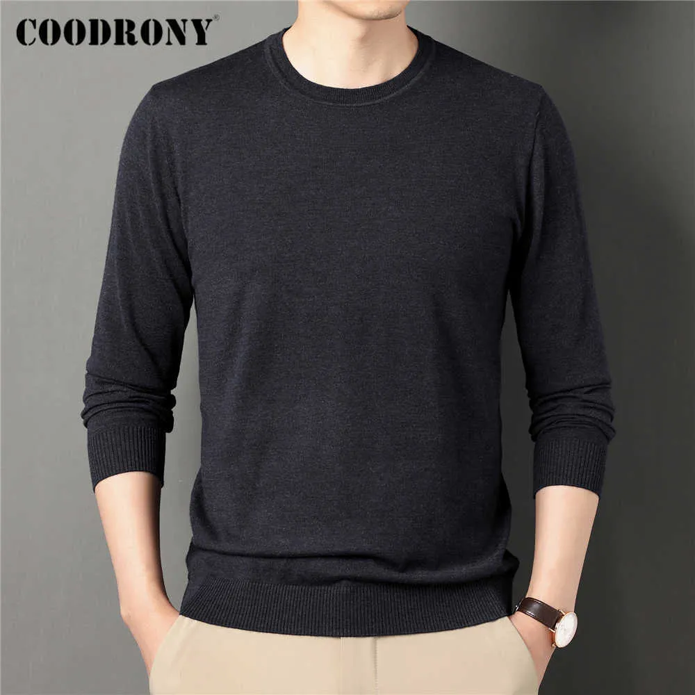 Hommes Chandails COODRONY Marque Solide Couleur O-Ne Chandail Tricoté Hommes Cloing Automne Hiver Nouvelle Arrivée Classique Casual Pull Homme Top Z1102 G221018