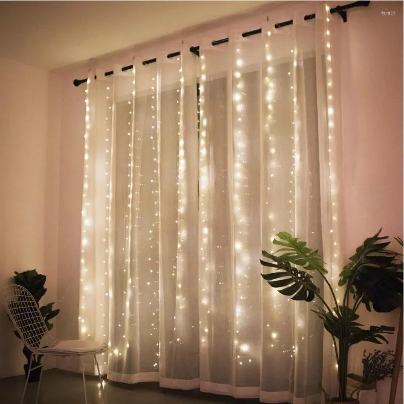 Strings 5.5M LED String Lights ED Curtain USB Flash Fairy Garland Operated Christmas Outdoor Decoration Party Wedding