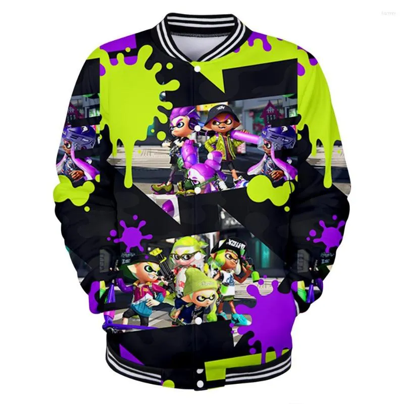 Mens Jackets 2022 Splatoon 3 Baseball Jacket Women/Men Fashion Long