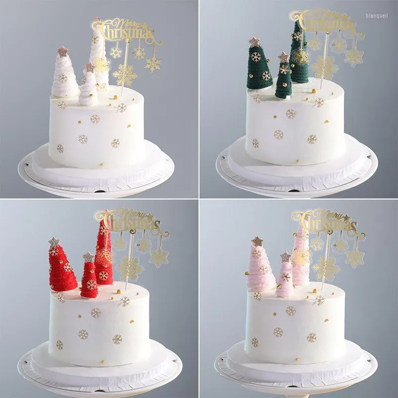 Festivo suprimentos festivos bolo de Natal Topper Gold Star Snow Snow Cupcake para decoração Decorações de sobremesas de festa de Natal