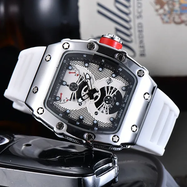 2022 Men's Luxury Quartz Watch Business Leisure Multifunctional Ghost Head Calendar Timing Silicone Watches