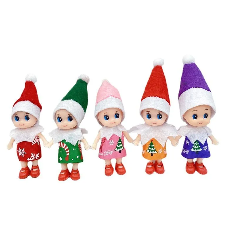 Christmas Toddler Baby Elf Dolls with Movable Arms Legs Xmas Stocking Fillers Birthday Holiday Gifts for Little Girls