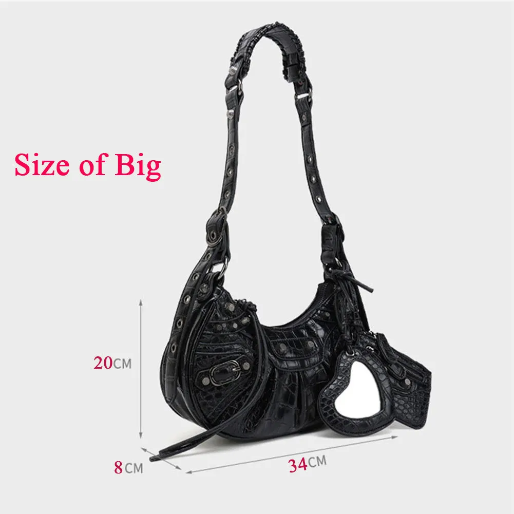 【YEGG】 Ballet bag ♥black Chic Black Evening Purse Gothic Inspired Crossbody Bag With